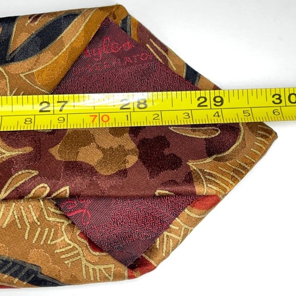 Lou Myles Designer Light Copper Brown Abstract 100% Silk Tie Hand Made in Italy - Picture 10 of 10
